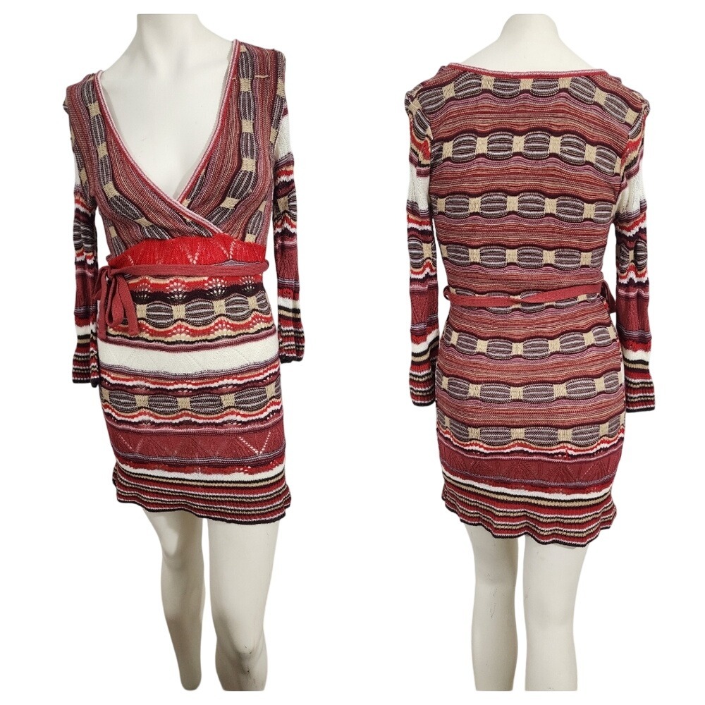 Vintage Wet Seal Crochet Sweater Dress Retro 60s 70s Hippie‎ Made In USA size SM